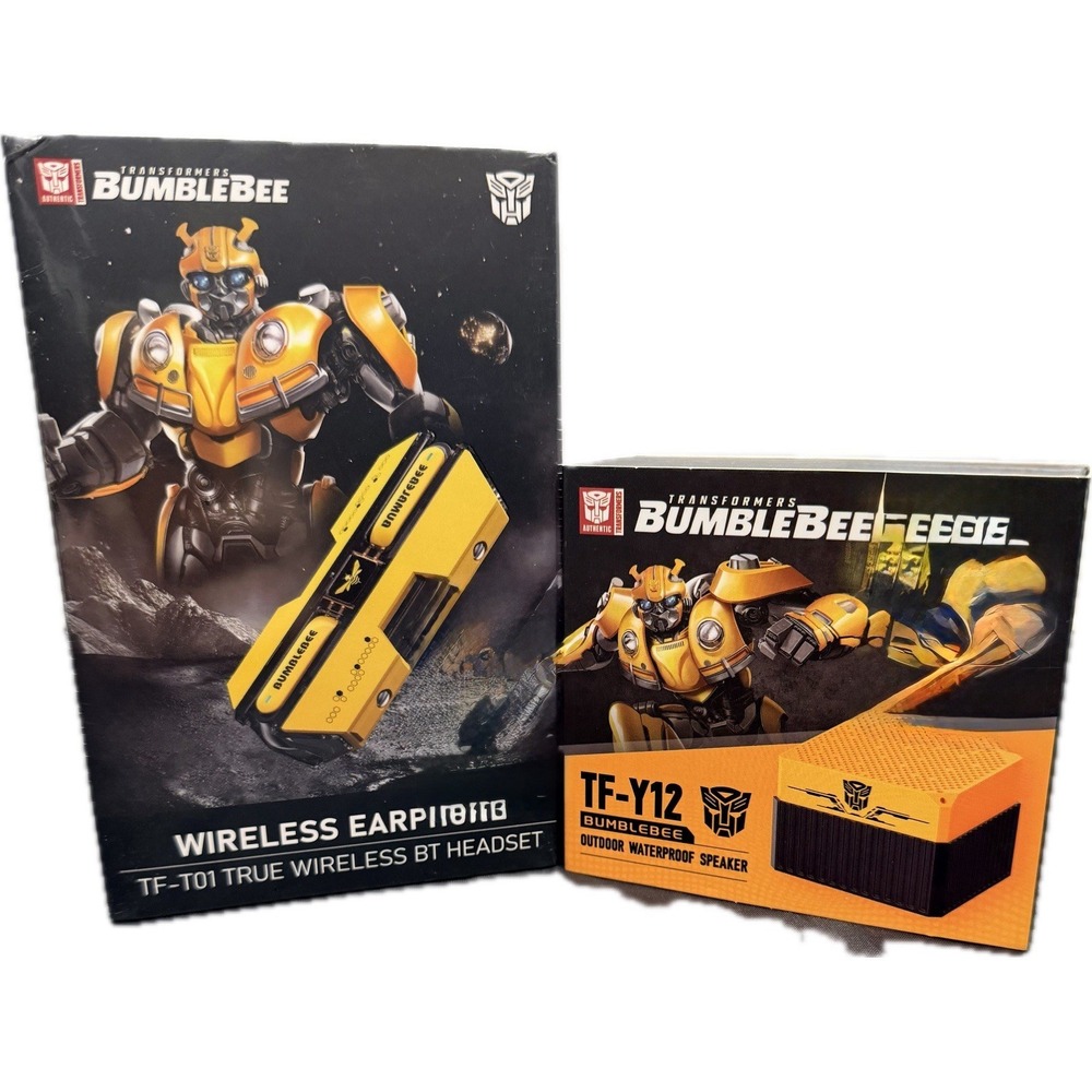 Hasbro Transformers Bumblebee Bluetooth Earbuds TF-T01 & TF-Y12 Speaker Set